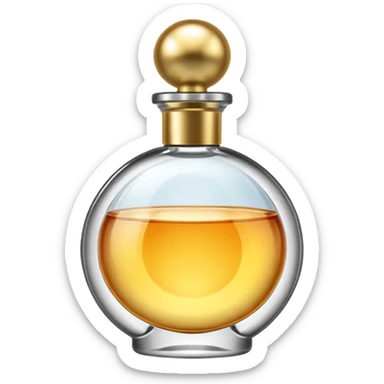 perfume bottle spray, simple, rounded, glossy sticker
