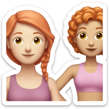 Yoga teacher, ginger and red hair, pink clothes sticker