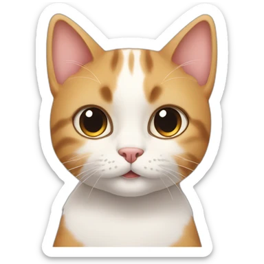 Cute cat looking at u with puppy face sticker