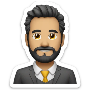 Elkin de la cruz-consultor de negocios-sombra barba blanca sticker