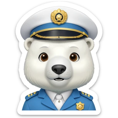 Polar bear captain with blue uniform and captain's hat, Captain Barnacles from Octonauts sticker
