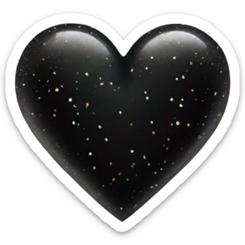 Black heart with sparkles  sticker
