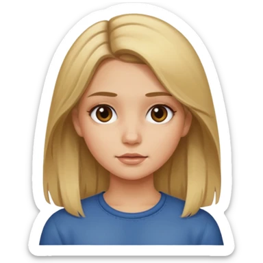 Dirty blonde hair girl with middle part sticker