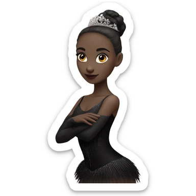 Black swan ballet woman but pale skin  sticker