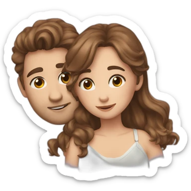Brown hair 2023 Arthur and laura cuddle sticker