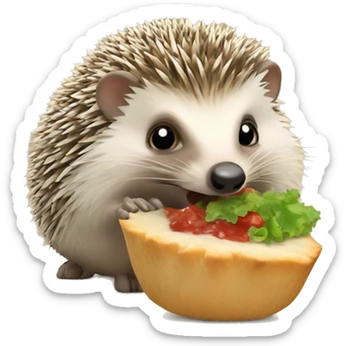 hedgehog eats sticker
