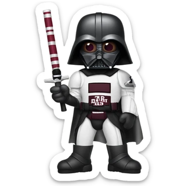Darth Vader with a Texas a&m jersey sticker