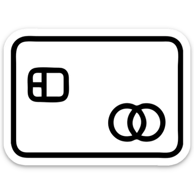 outlined icon of American Express Gold credit card with gold outline, no text sticker