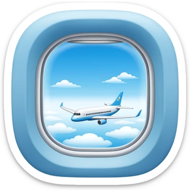 Light blue plane window, sky view sticker