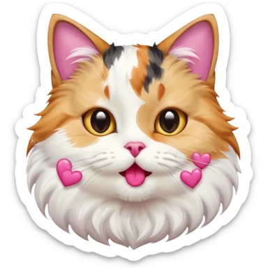 A cat blowing real human kises sticker