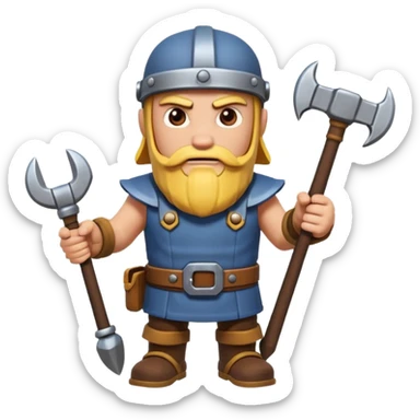 A Mechanic tool In A Clash Of Clans and medival Aesthetic  sticker