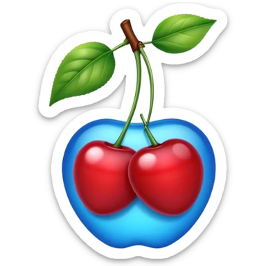 Une  cerise bleu  ios 8 sticker