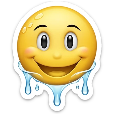 smiley face with water being poured down its throat sticker