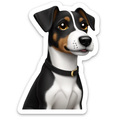 All Black Jack Russell Terrier no brown no white  sticker