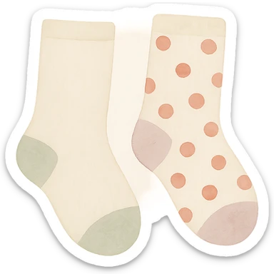 cute socks, watercolor art style sticker
