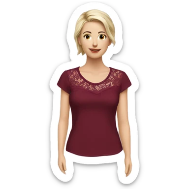 Burgundy top with lace sticker