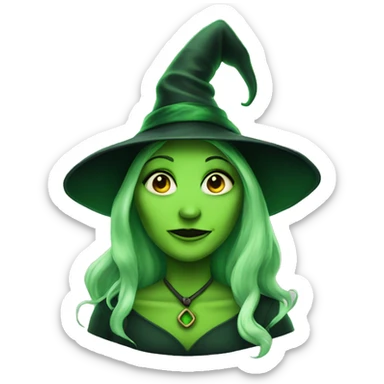 Green witch from wicked sticker