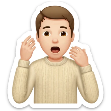 yawning man in sweater sticker