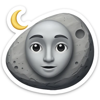 Rock and moon🌝 quero uma Rocha com a carinha da lua sticker