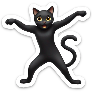 Black cat dancing  sticker