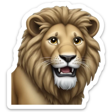A lion wearing a Detroit Lions jersey  sticker