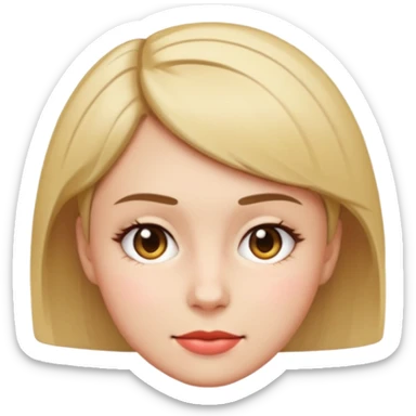 v-line face, short hair, slim small woman, emoji style sticker