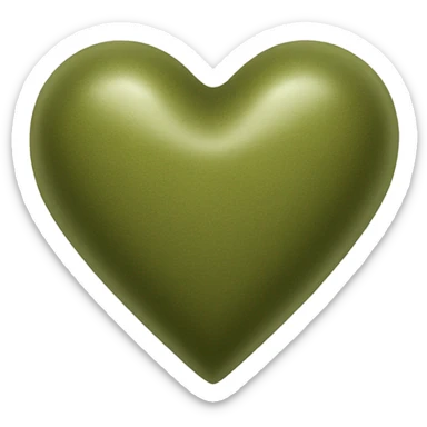 olive green heart sticker