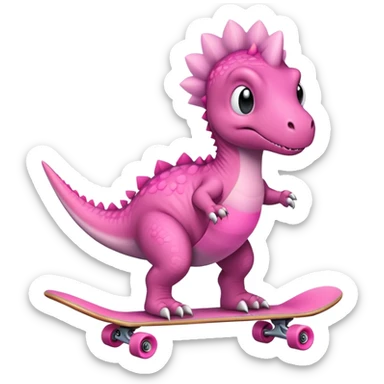 Dinosaur on a skateboard wearing a tutu sticker