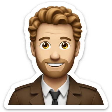 Lucky poker hand white guy with brown hair no beard  sticker