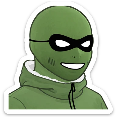 Boy with ski mask  sticker