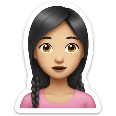 Asian girl with lashes sticker