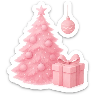 Pink christmas, remove background sticker