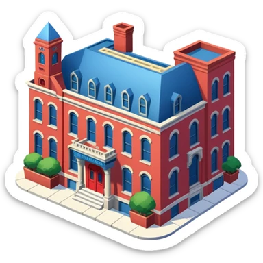 Isometric exterior doctor strange sanctum Santorum in Greenwich village, the avengers sticker