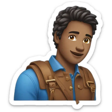 Un jeune homme,  des grands chevaux bleu +🤩 sticker