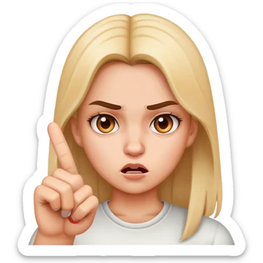 girl with a mad face with middle finger sticker
