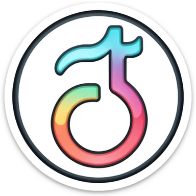 tiktok logo thats glowing transparent background but make it shiny glow sticker