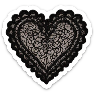 Black lace heart sticker