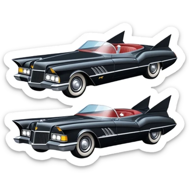  aerodynamic opulent dark knight futuristic concept Catwoman Batmobile loosely based on 1977 Buick  coupe deville roadster racing(flat long straight faceted mechanical body) winged stealthy street hot rod  sticker