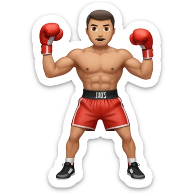 guy workout boxing full body sticker
