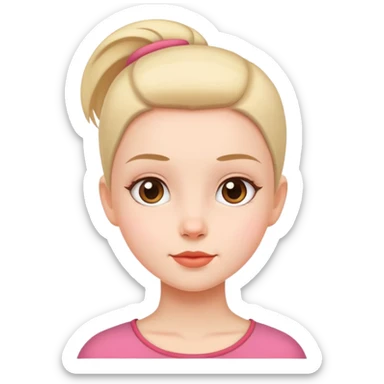 cute girl character with flat top head sticker