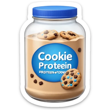 cookie protein powder jar labeled cookie picture icon sticker