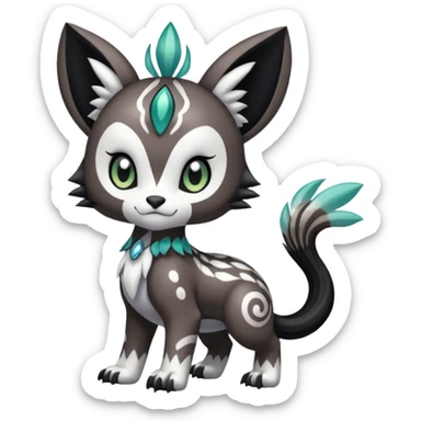 Meloetta-Garurumon-Pokémon-Digimon-Fakémon-fusion-hybrid-creature sticker