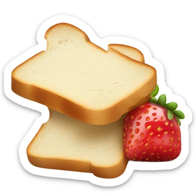 a slice of white bread with spread strawberry jam sticker