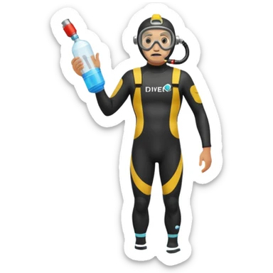 diver man swimming full body with diver mask and oxygen tank
 sticker