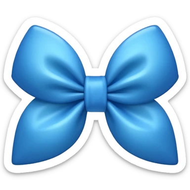 blue bow, simple and glossy, apple emoji style sticker