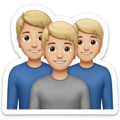three brothers one blonde two with brown hair sticker
