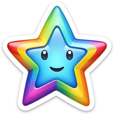Rainbow Star Emoji Style sticker