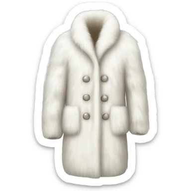 White fur coat sticker