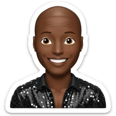 Tyrese Gibson with black sequin outfit sticker