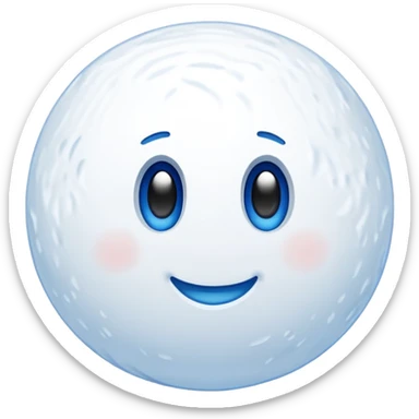 Snowball with blue outline , with the word book inside sticker